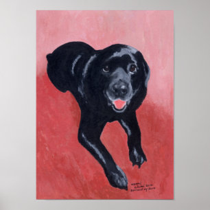 Schwarzes Labrador Lächeln Artwork Poster