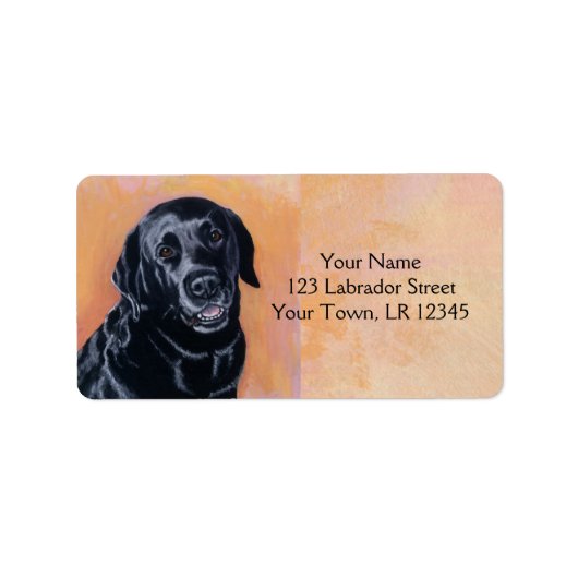 Schwarzes Labrador Lächeln im Licht Adressaufkleber (Vorne)