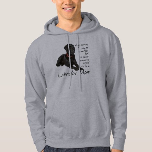 Schwarzes Labrador-Mama-Shirt Hoodie (Vorderseite)