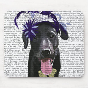 Schwarzes Labrador mit blauem Fascinator Mousepad