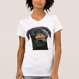 Schwarzes Labrador mit dem Knochen auf Nase 2 T-Shirt