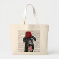 Schwarzes Labrador mit Fez