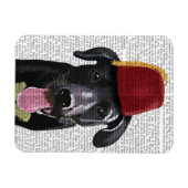 Schwarzes Labrador mit Fez Magnet (Horizontal)