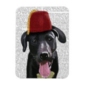Schwarzes Labrador mit Fez Magnet (Vertikal)