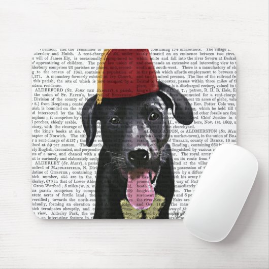 Schwarzes Labrador mit Fez Mousepad (Mit Mouse)