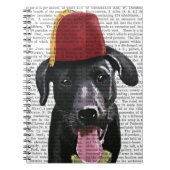 Schwarzes Labrador mit Fez Notizblock (Vorderseite)
