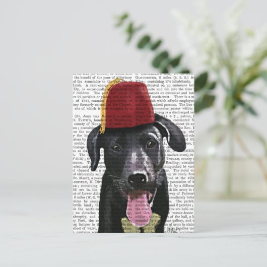 Schwarzes Labrador mit Fez Postkarte (Stehend Vorderseite)