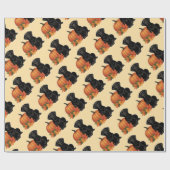 Schwarzes Labrador mit Herbstblättern und Pumpkin Geschenkpapier (Flach)