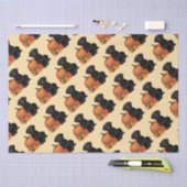 Schwarzes Labrador mit Herbstblättern und Pumpkin Seidenpapier (Handwerk)