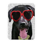 Schwarzes Labrador mit Herzsonnenbrille Magnet (Vertikal)