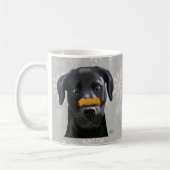 Schwarzes Labrador mit Knochen an der Nase 2 Kaffeetasse (Links)