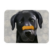 Schwarzes Labrador mit Knochen an der Nase 2 Magnet (Horizontal)