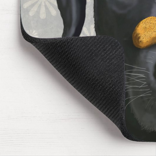 Schwarzes Labrador mit Knochen an der Nase 2 Mousepad (Ecke)