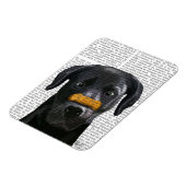 Schwarzes Labrador mit Knochen auf der Nase Magnet (Linke Seite)