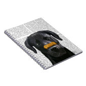 Schwarzes Labrador mit Knochen auf der Nase Notizblock (Rechte Seite)