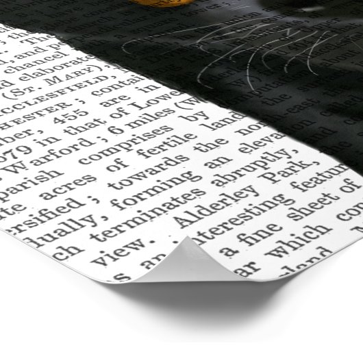 Schwarzes Labrador mit Knochen auf der Nase Poster (Ecke)