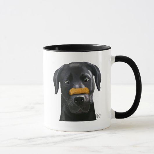 Schwarzes Labrador mit Knochen auf der Nase Tasse (Rechts)
