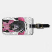 Schwarzes Labrador mit Ohrmuscheln Gepäckanhänger (Vorderseite horizontal)