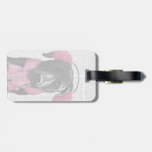 Schwarzes Labrador mit Ohrmuscheln Gepäckanhänger (Rückseite horizontal)