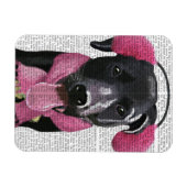 Schwarzes Labrador mit Ohrmuscheln Magnet (Horizontal)
