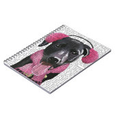 Schwarzes Labrador mit Ohrmuscheln Notizblock (Linke Seite)