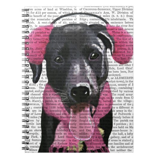 Schwarzes Labrador mit Ohrmuscheln Notizblock (Vorderseite)