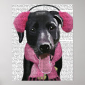 Schwarzes Labrador mit Ohrmuscheln Poster (Vorne)