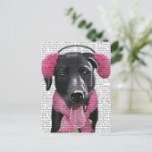 Schwarzes Labrador mit Ohrmuscheln Postkarte (Stehend Vorderseite)