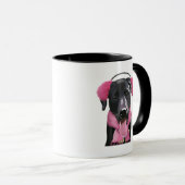 Schwarzes Labrador mit Ohrmuscheln Tasse (VorderseiteRechts)