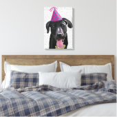 Schwarzes Labrador mit Party-Hut Leinwanddruck (Insitu (Schlafzimmer))