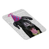 Schwarzes Labrador mit Party-Hut Magnet (Rechte Seite)