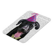 Schwarzes Labrador mit Party-Hut Magnet (Linke Seite)