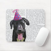 Schwarzes Labrador mit Party-Hut Mousepad (Mit Mouse)