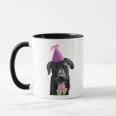 Schwarzes Labrador mit Party-Hut Tasse (Links)