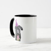 Schwarzes Labrador mit Party-Hut Tasse (Vorderseite Links)