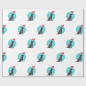 Schwarzes Labrador mit Pullon-Wrapping Paper Geschenkpapier (Flach)