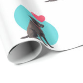 Schwarzes Labrador mit Pullon-Wrapping Paper Geschenkpapier (Rolleneckpunkt)