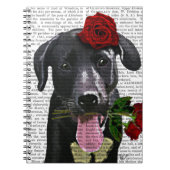 Schwarzes Labrador mit Rose 2 Notizblock (Vorderseite)