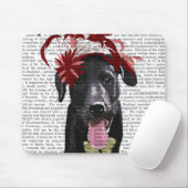 Schwarzes Labrador mit rotem Faszinator Mousepad (Mit Mouse)