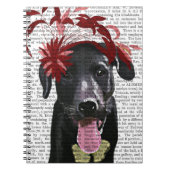 Schwarzes Labrador mit rotem Faszinator Notizblock (Vorderseite)