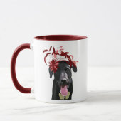 Schwarzes Labrador mit rotem Faszinator Tasse (Links)