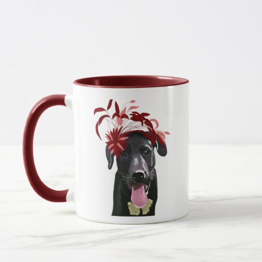 Schwarzes Labrador mit rotem Faszinator Tasse (Links)