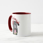 Schwarzes Labrador mit rotem Faszinator Tasse (Vorderseite Links)
