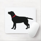 Schwarzes Labrador mit rotem Kragen Mousepad (Mit Mouse)