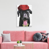Schwarzes Labrador mit roter Spitze Leinwanddruck (Insitu (Wohnzimmer))