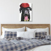Schwarzes Labrador mit roter Spitze Leinwanddruck (Insitu (Schlafzimmer))