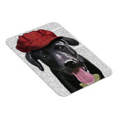 Schwarzes Labrador mit roter Spitze Magnet (Rechte Seite)