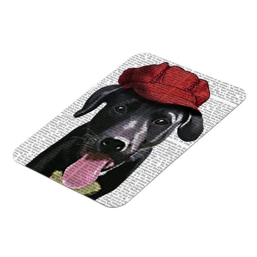 Schwarzes Labrador mit roter Spitze Magnet (Linke Seite)