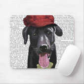 Schwarzes Labrador mit roter Spitze Mousepad (Mit Mouse)