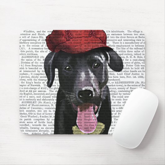 Schwarzes Labrador mit roter Spitze Mousepad (Mit Mouse)